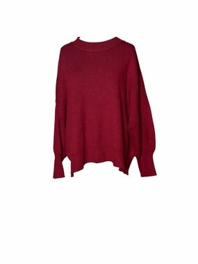 Moco Boutique Deep Red Oversized Scoop Neck Sweater Size Medium